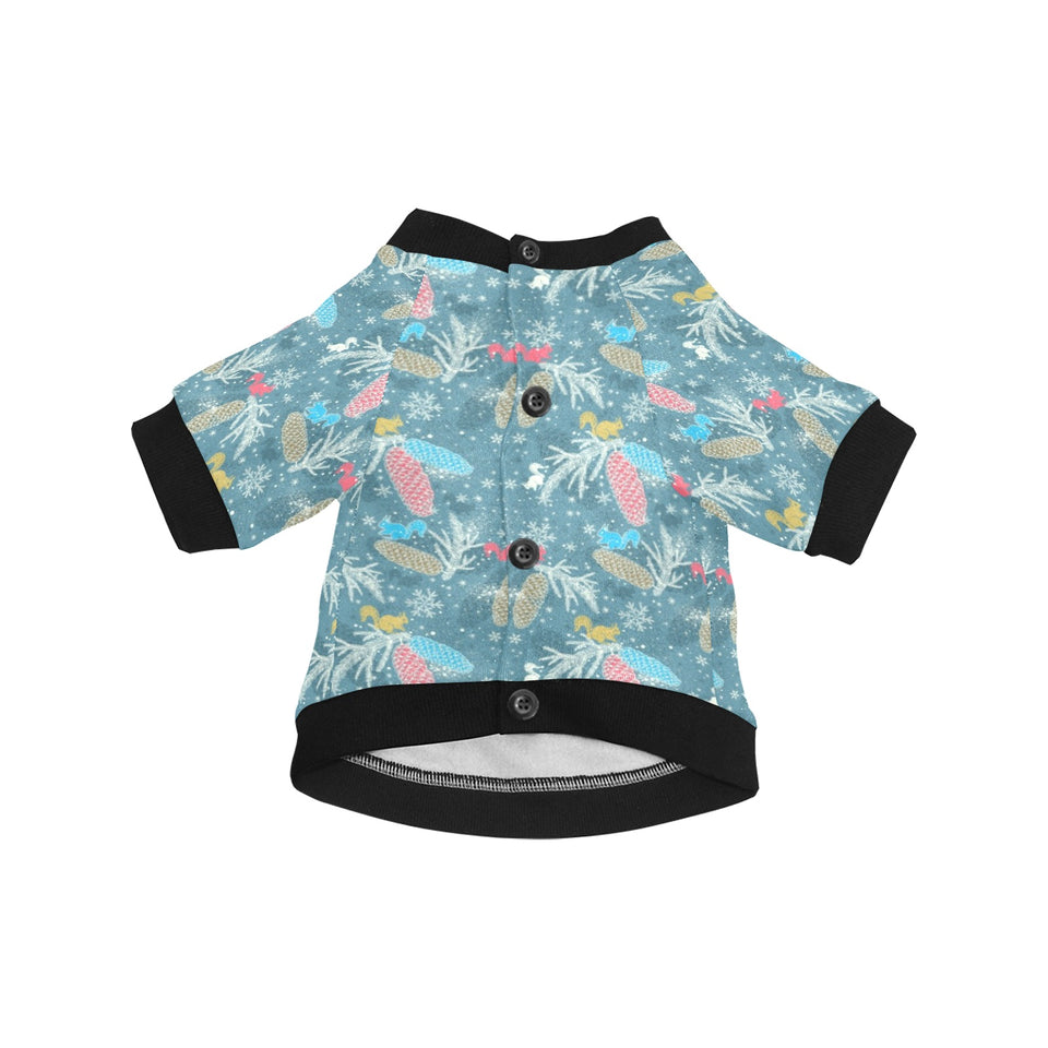 Squirrel Pattern Print Design 01 All Over Print Pet Dog Round Neck Fuzzy Shirt