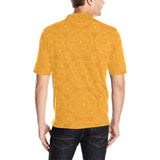 Orange traditional indian element pattern Men's All Over Print Polo Shirt