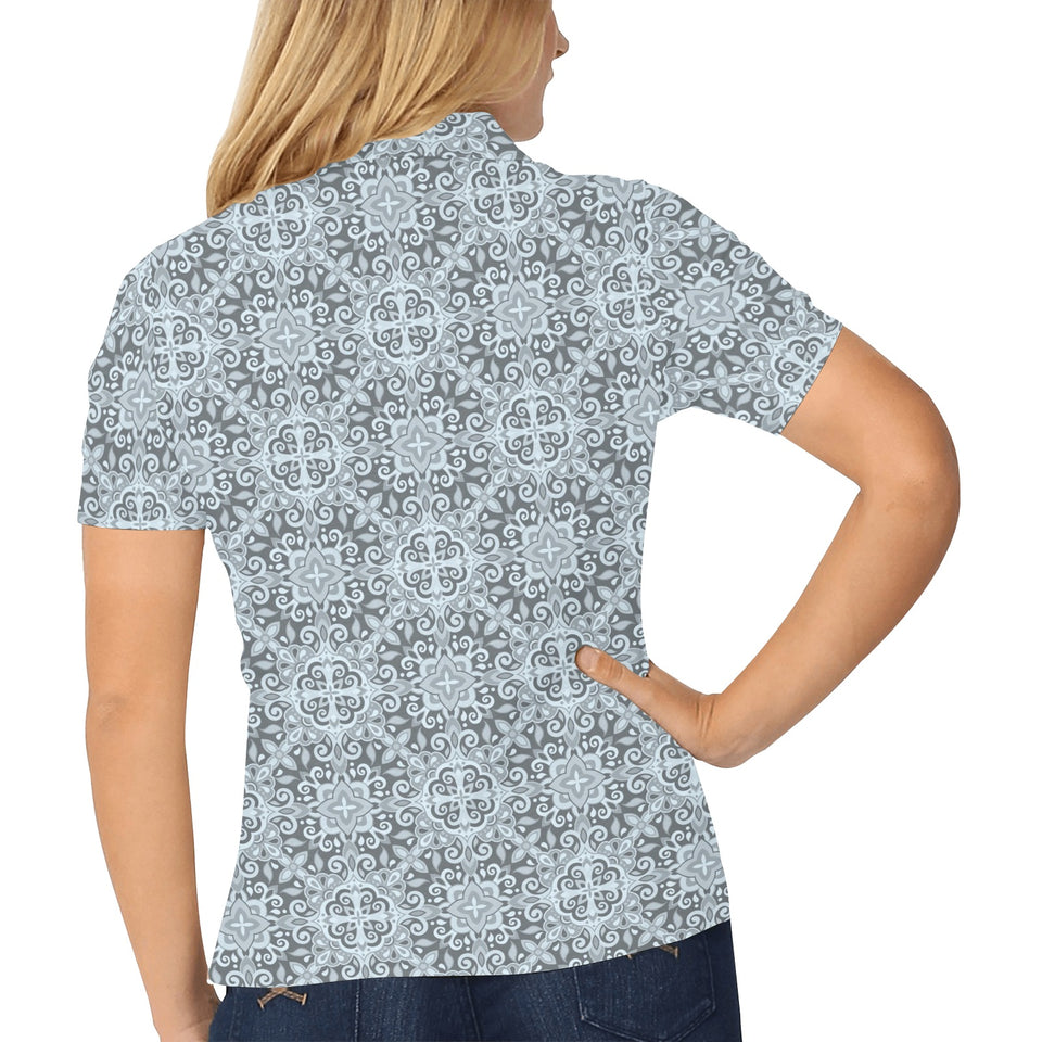 Traditional indian element pattern Women's All Over Print Polo Shirt