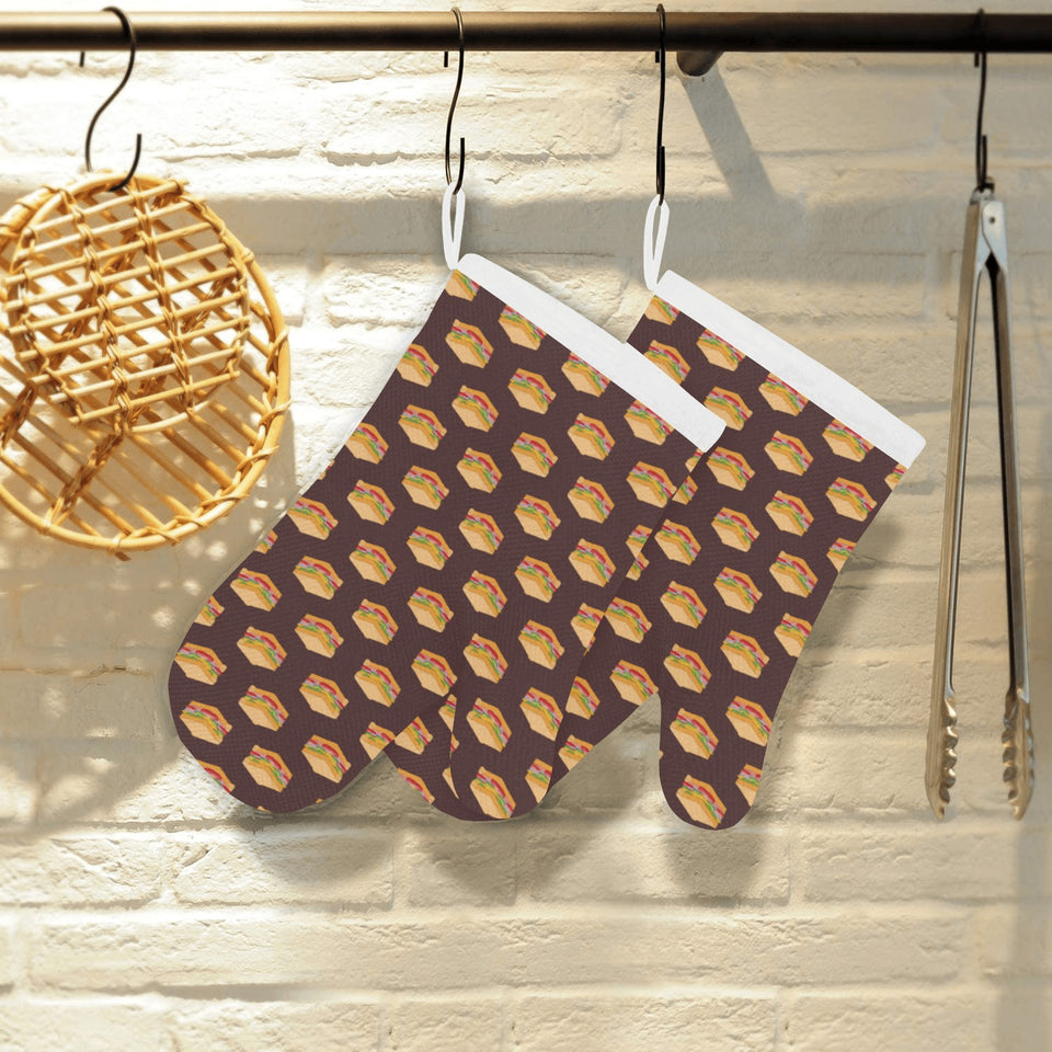 Sandwich Pattern Print Design 04 Heat Resistant Oven Mitts