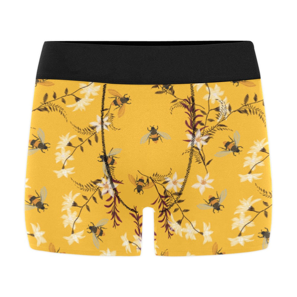Bee flower pattern Men's All Over Print Boxer Briefs Men's Underwear