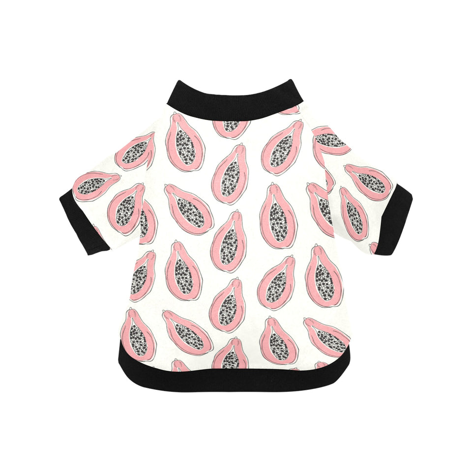papaya pattern All Over Print Pet Dog Round Neck Fuzzy Shirt