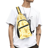 Saxophone cornet pattern yellow background All Over Print Chest Bag