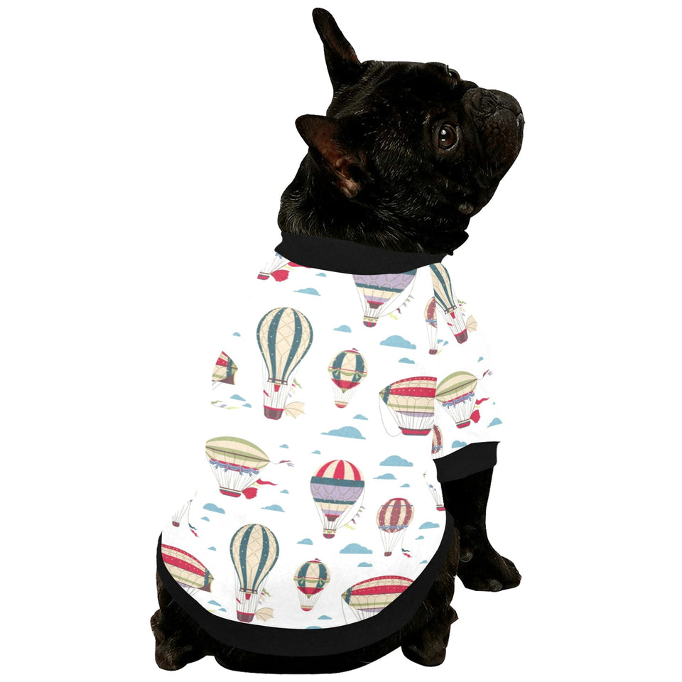 Hot air balloon pattern All Over Print Pet Dog Round Neck Fuzzy Shirt