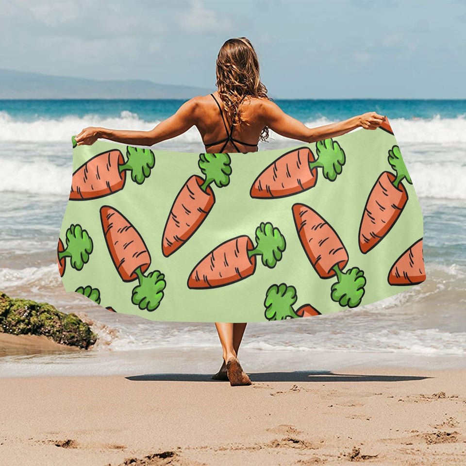 Carrot Pattern Print Design 05 Beach Towel
