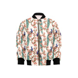 Peacock tropical flower pattern Kids' Boys' Girls' Bomber Jacket