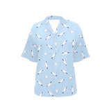 Seagull Pattern Print Design 02 Women's All Over Print Hawaiian Shirt