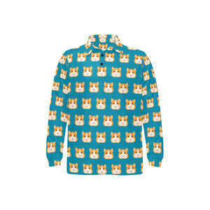 Guinea Pig Pattern Print Design 03 Men's Long Sleeve Polo Shirt