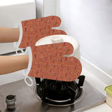 Brick Printed Pattern Print Design 03 Heat Resistant Oven Mitts