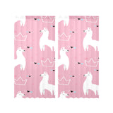 Llama Alpaca pink background Gauze Curtain