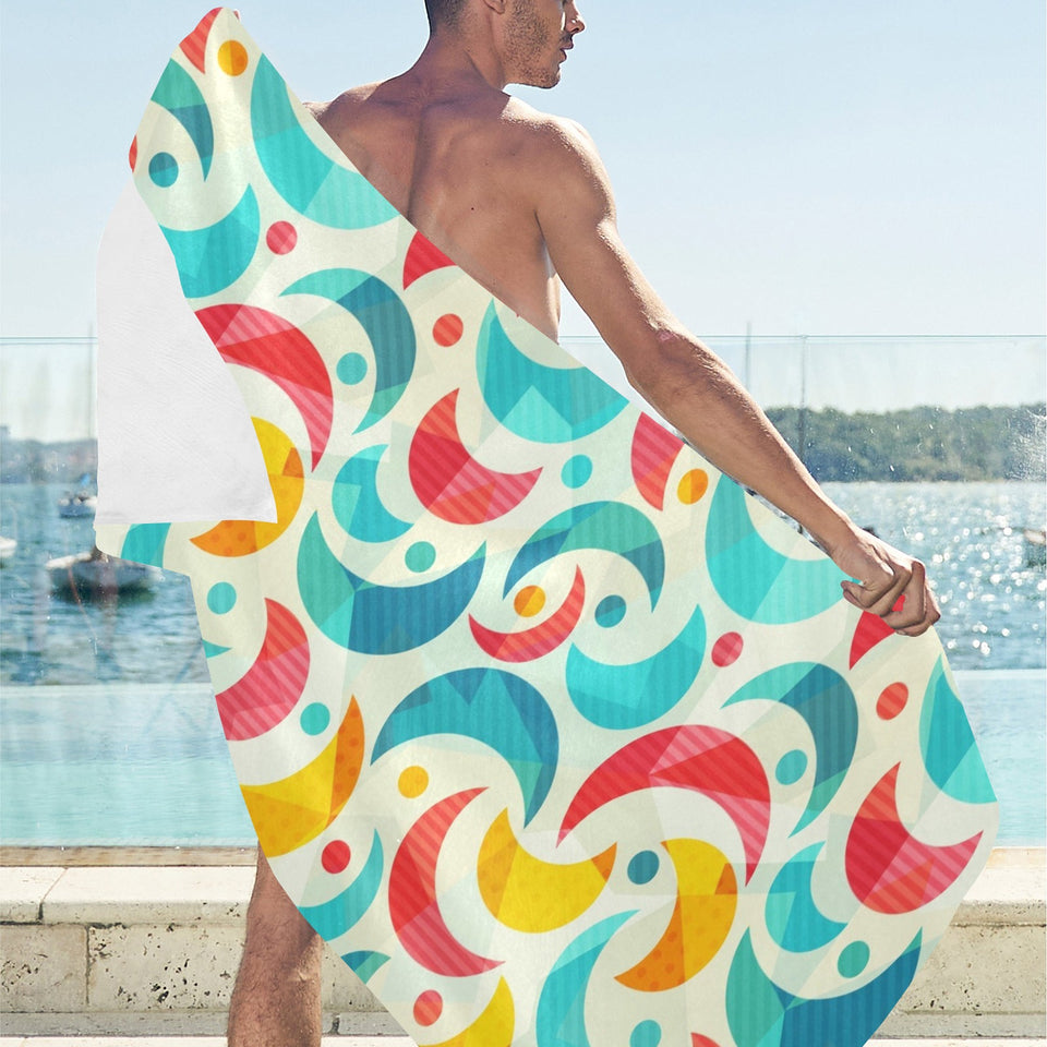 Colorful moon pattern Beach Towel
