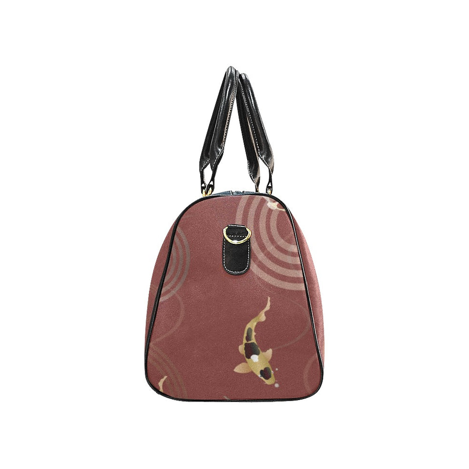 Koi Fish Carp Fish red background Travel Bag