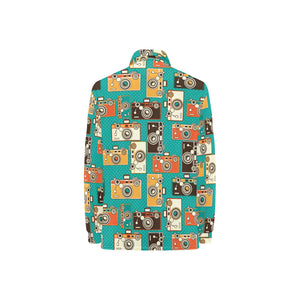 Camera Pattern Print Design 03 Women's Long Sleeve Polo Shirt