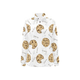 Sketch style cookie pattern Women's Long Sleeve Polo Shirt