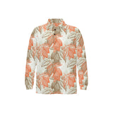 Cocoa beans Cocoa tree pattern Men's Long Sleeve Polo Shirt