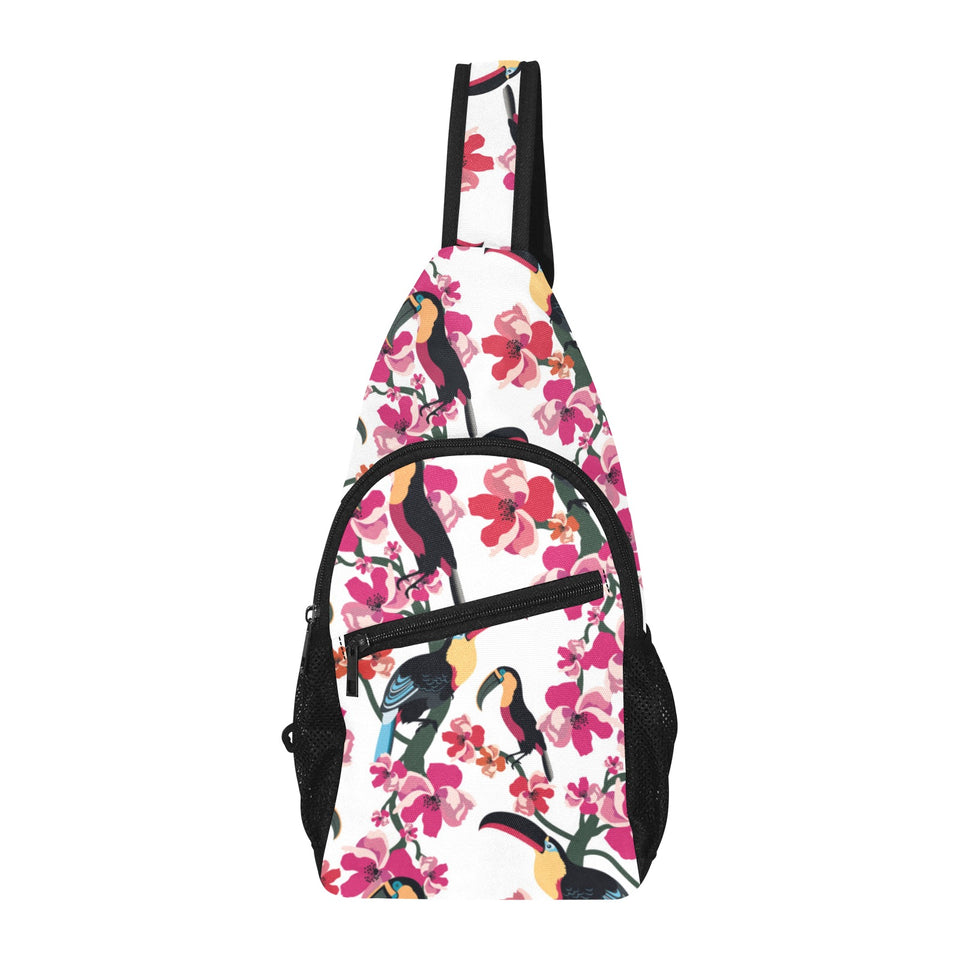 Toucan flower design pattern All Over Print Chest Bag