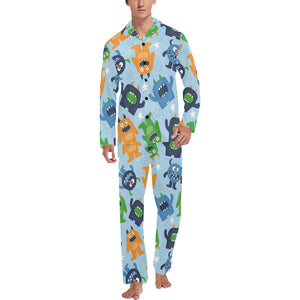 Alien Pattern Print Design 04 Men's Long Pajama Set