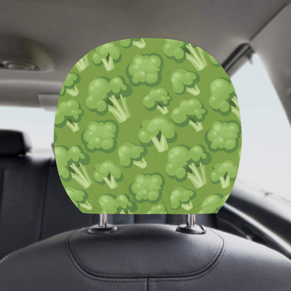Broccoli pattern green background Car Headrest Cover