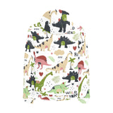 Cute dinosaurs pattern Men's Padded Hooded Jacket