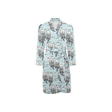 Lovely Sea Otter Pattern Men's Long Sleeve Belted Night Robe