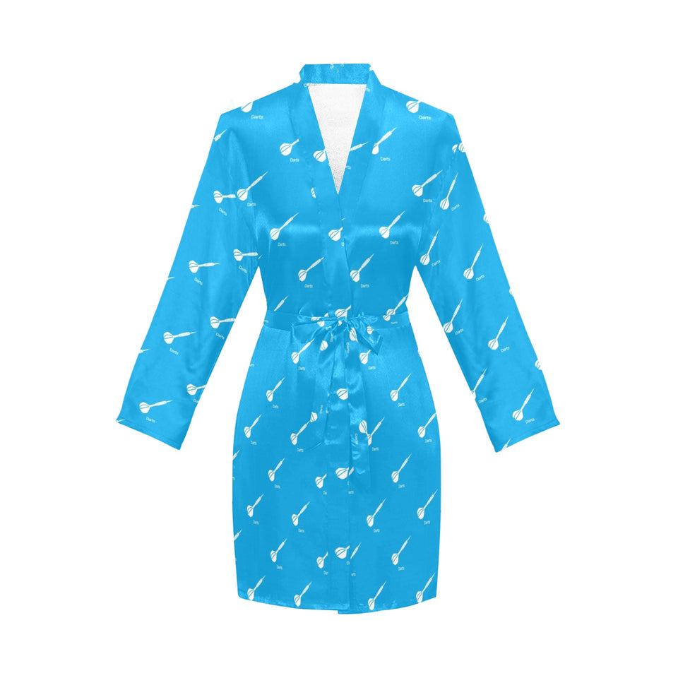 Darts Pattern Print Design 05 Women's Long Sleeve Belted Night Robe