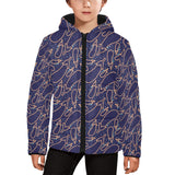 Eggplant Pattern Print Design 04 Kids' Boys' Girls' Padded Hooded Jacket