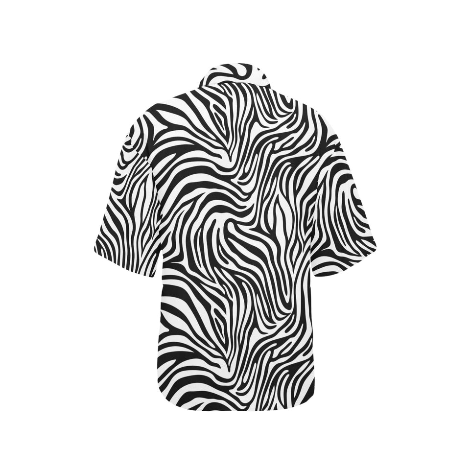 Zebra skin pattern Women's All Over Print Hawaiian Shirt