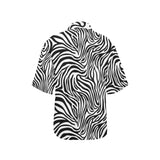 Zebra skin pattern Women's All Over Print Hawaiian Shirt