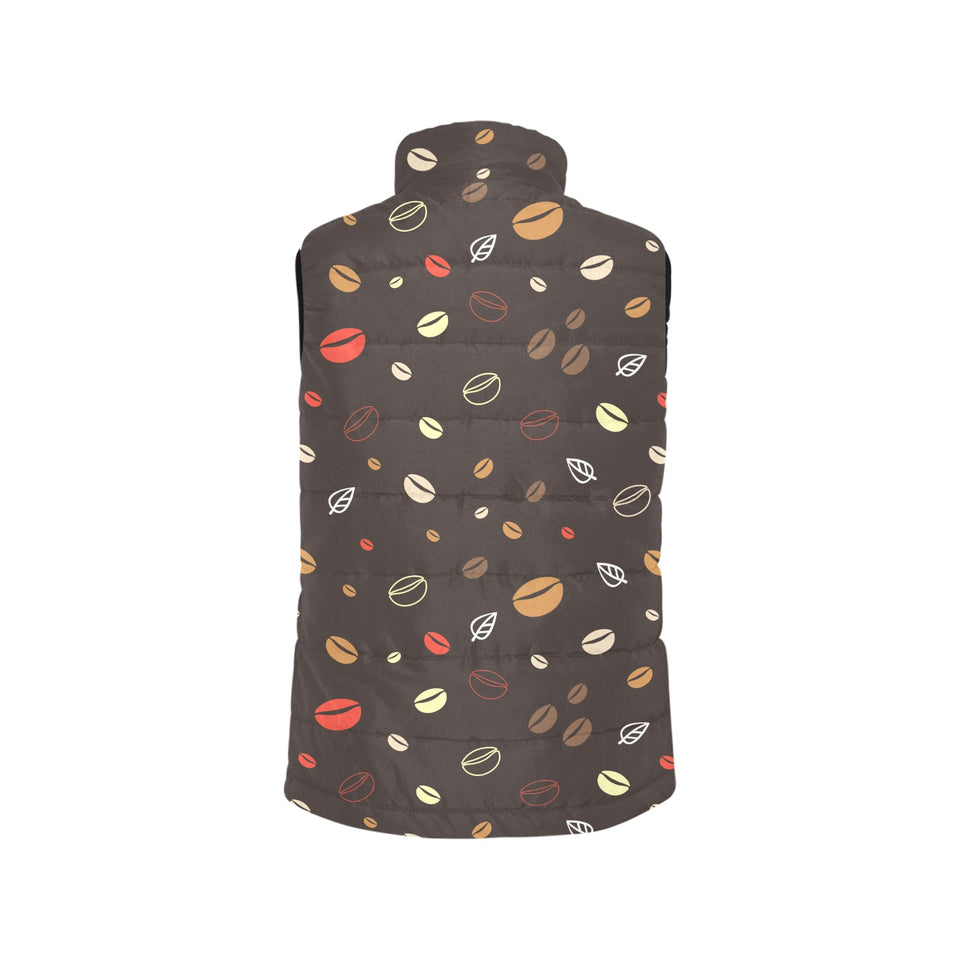 Coffee bean leave pattern Women's Padded Vest