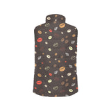 Coffee bean leave pattern Women's Padded Vest