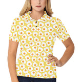 Fried Eggs Pattern Print Design 05 Women's All Over Print Polo Shirt