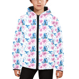 Hummingbird Pattern Print Design 02 Kids' Boys' Girls' Padded Hooded Jacket