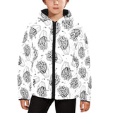 Hand drawn french fries pattern Kids' Boys' Girls' Padded Hooded Jacket