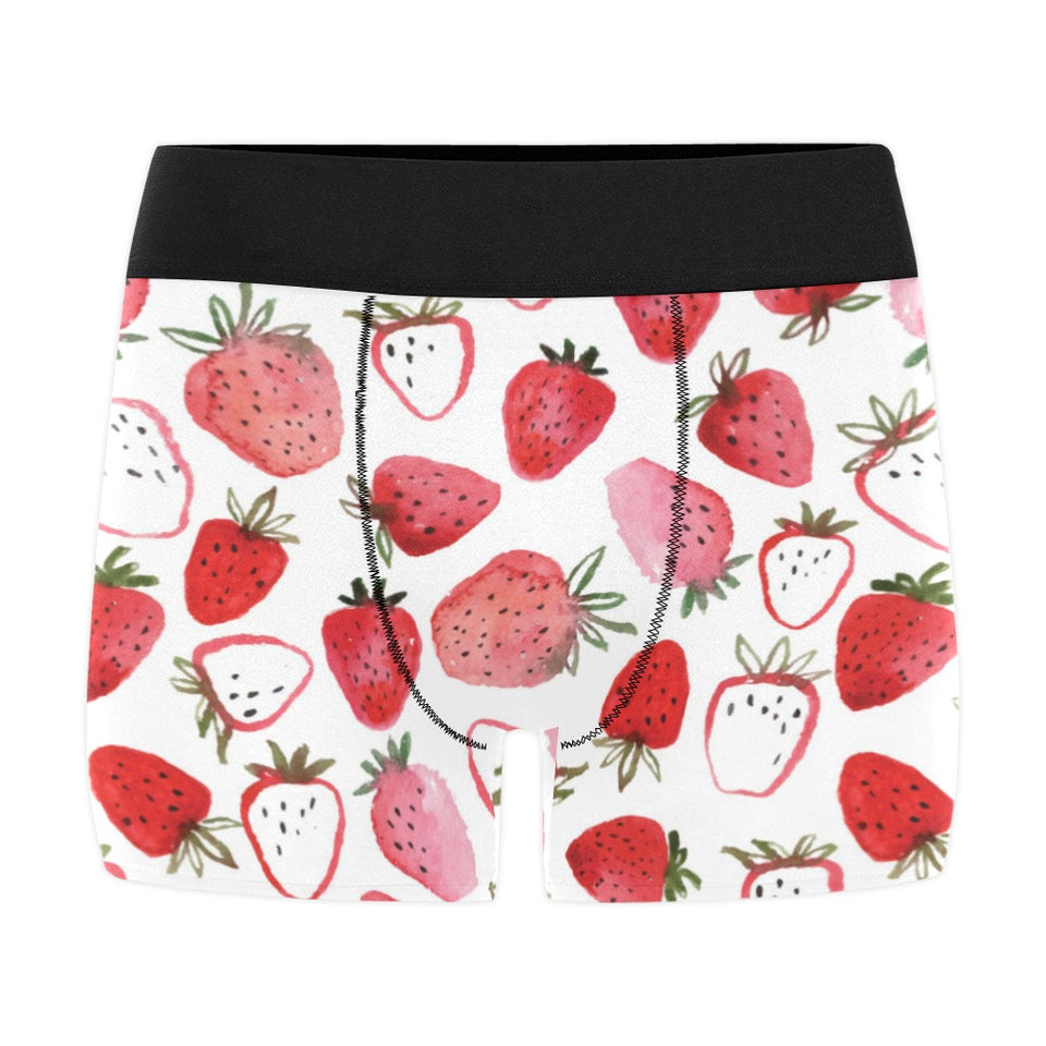 watercolor hand drawn beautiful strawberry pattern Men's All Over Print Boxer Briefs Men's Underwear