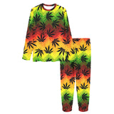 Canabis Marijuana Weed Pattern Print Design 03 Women's All Over Print Pajama Set