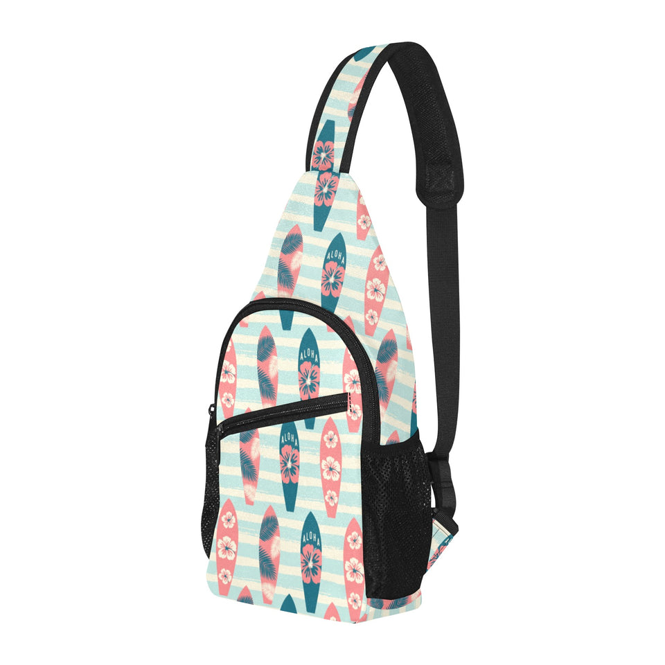 Surfboard Pattern Print Design 02 All Over Print Chest Bag