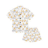 Greyhound Pattern Print Design 03 Kids' Boys' Girls' V-Neck Short Pajama Set