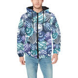 Shell design pattern Men's Padded Hooded Jacket
