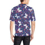 Colorful butterfly flower pattern.eps Men's All Over Print Polo Shirt