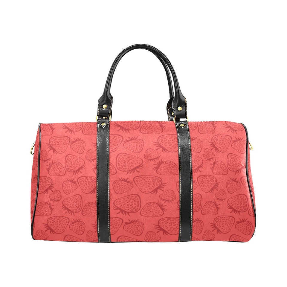 strawberry pattern red background Travel Bag