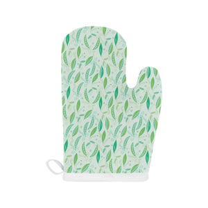 Green Peas Pattern Print Design 01 Heat Resistant Oven Mitts