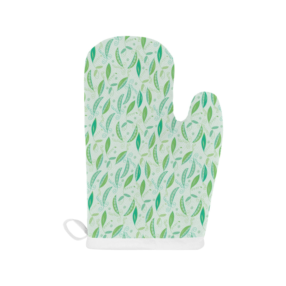 Green Peas Pattern Print Design 01 Heat Resistant Oven Mitts