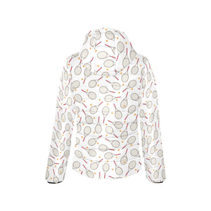 Tennis Pattern Print Design 04 Women's Padded Hooded Jacket
