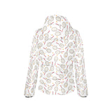 Tennis Pattern Print Design 04 Women's Padded Hooded Jacket