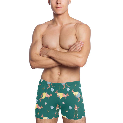 Kangaroo leaves pattern Men's Swimming Trunks