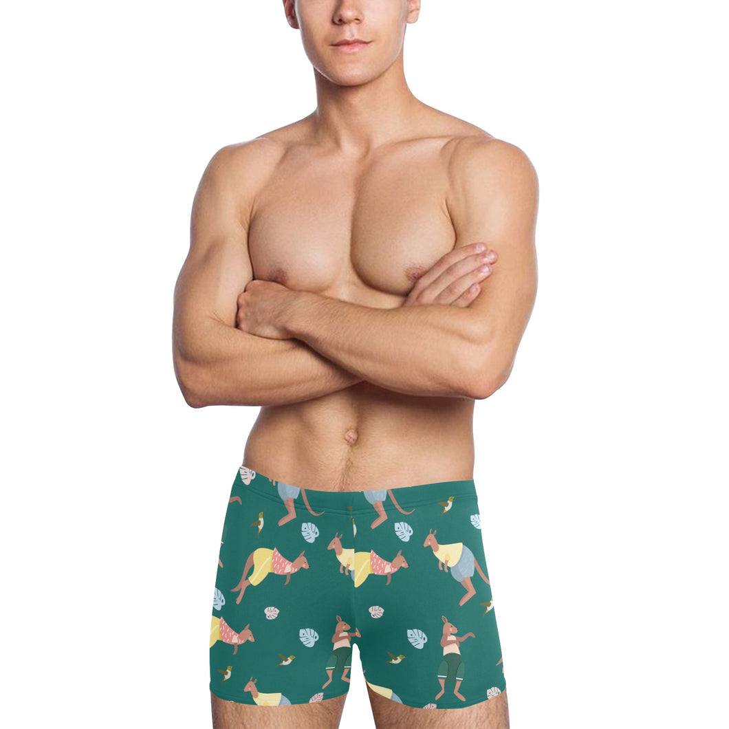 Kangaroo leaves pattern Men's Swimming Trunks