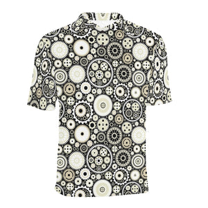 Gear Pattern Print Design 02 Men's All Over Print Polo Shirt