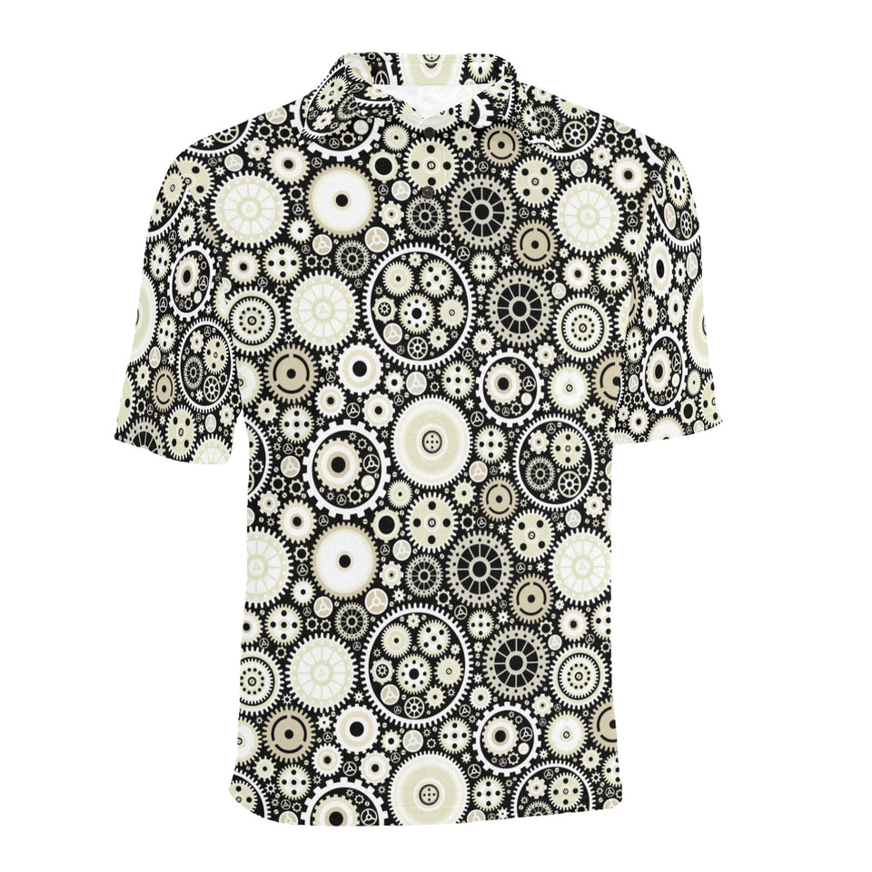 Gear Pattern Print Design 02 Men's All Over Print Polo Shirt
