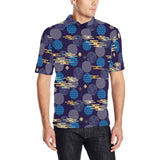 Blue japanese pattern cloud wave flower Men's All Over Print Polo Shirt
