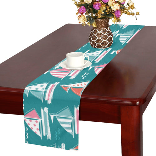 Cute sailboat pattern Table Runner